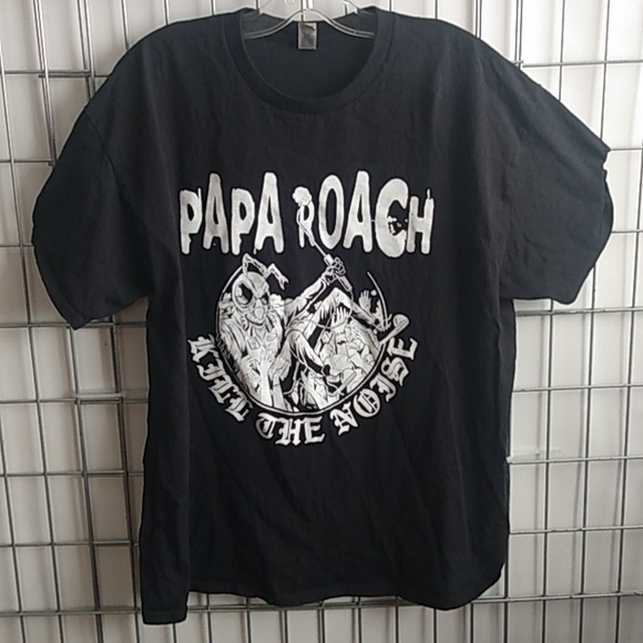 Vintage Papa Roach Kill the noise Men's Short Sleeve T-shirt Size XL Black&White - Picture 1 of 8